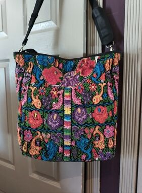 Embroidered Multicolor Shoulder Bag - Women